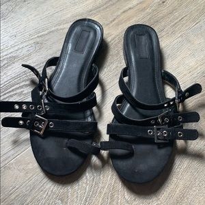 Black Open Back Sandals